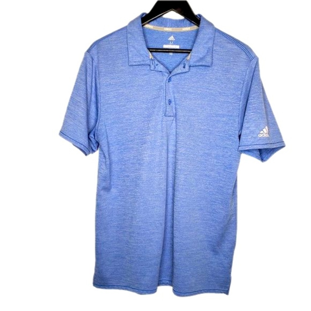 Adidas Performance Golf Polo Shirt Men's Heathered Blue Links Preppy Stretch M